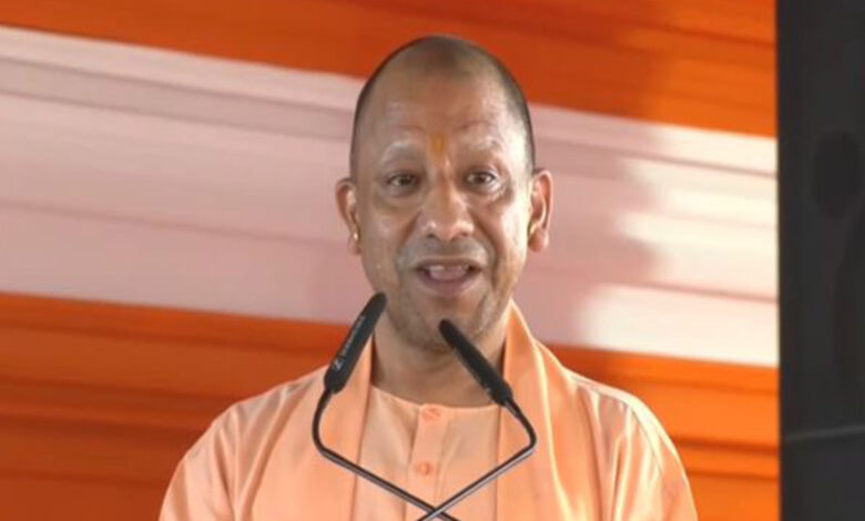 uttar pradesh chief minister yogi adityanat5h addresses a public event after proposing the renaming of Mustafabad village to kabir dham